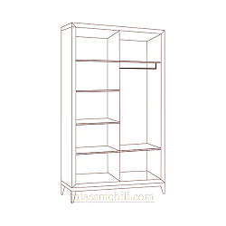 Шкаф 2-х дв. для платья и белья 