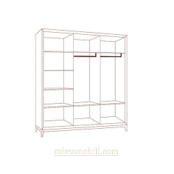 Шкаф 3-х дв. для платья и белья с зеркалом Modena орех Мокко