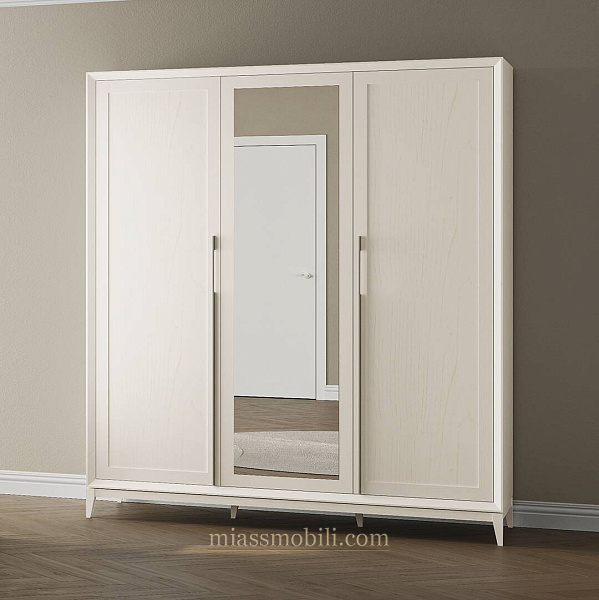 Шкаф 3-х дв .для платья и белья Modena дуб сатин с зеркалом дуб Сатин